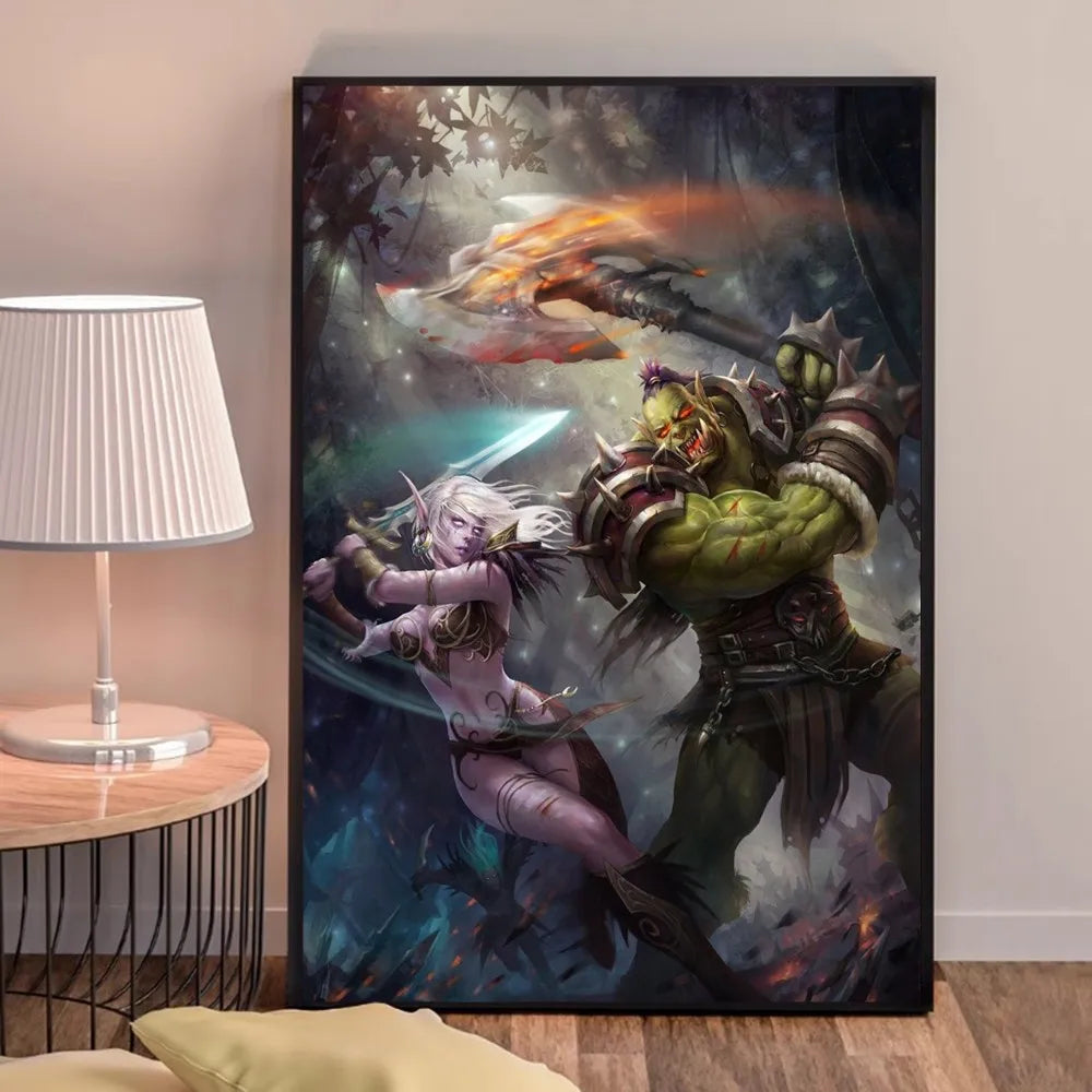 Poster za igru World of Warcraft, kvalitetni otisci i plakati, HD kvaliteta, zidna umjetnost, studija, kućni dekor