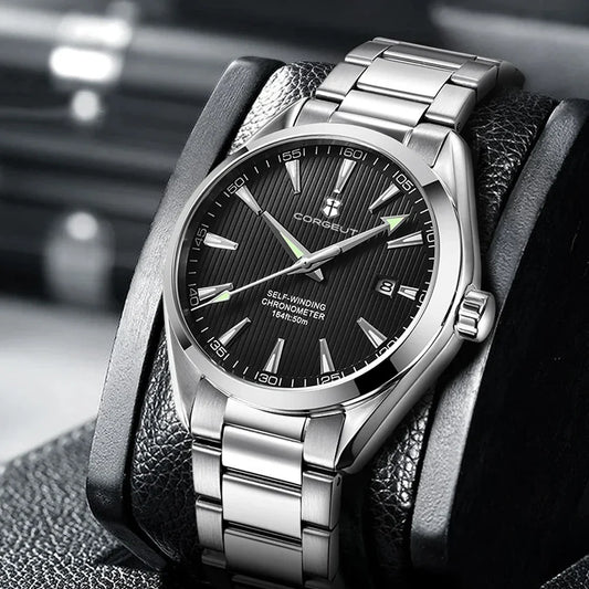 Corgeut 41mm Luxury NH35 Movement Men's Sport Clock Automatic Relogio Masculino Mechanical Wristwatch Sapphire Steel Band Men's Watch
