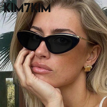 Fashion Small Cat Eye Sunglasses Women 2026 Luxury Brand Punk Metal Frame Sunglass Vintage Sexy Traveling Eyewear UV400 Shades
