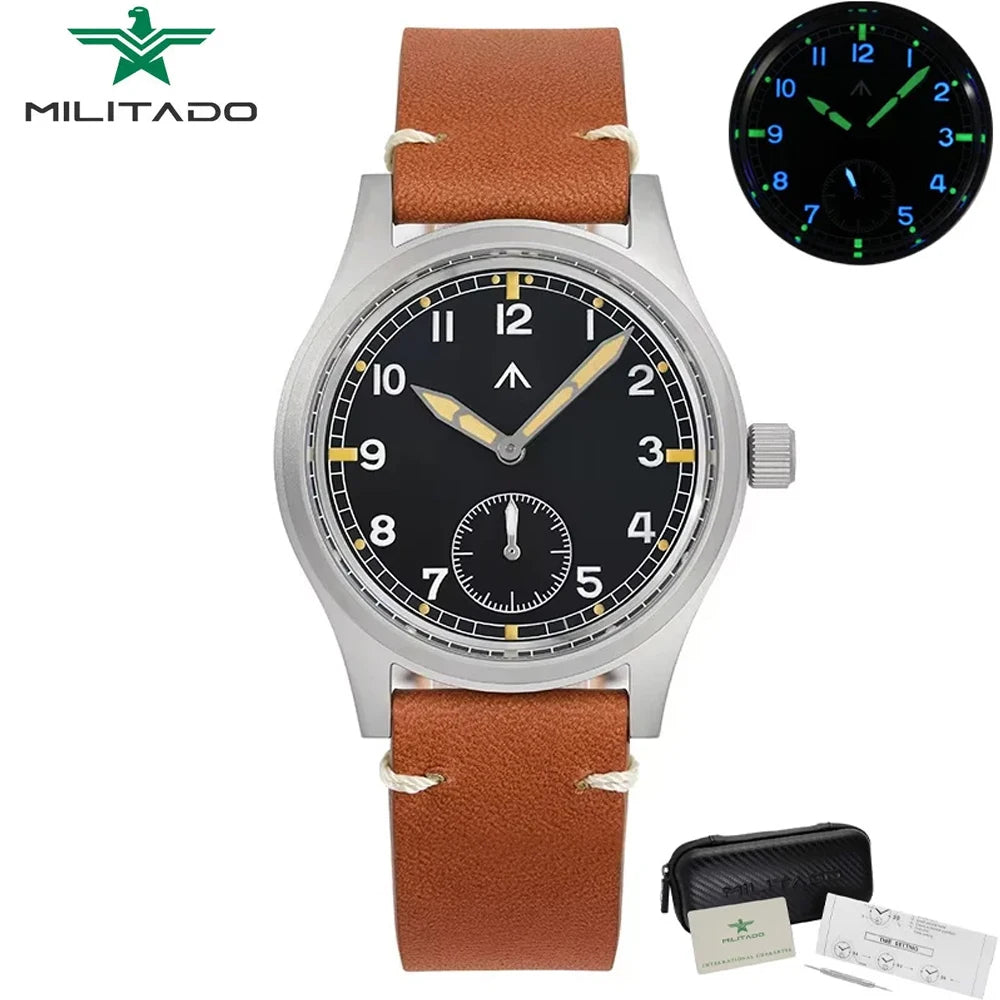 Militado D12 Quartz Watch Men VD78 Movement Domed Sapphire Crystal V2 Clear AR Coating Wristwatch 10Bar Water Resistance Watch