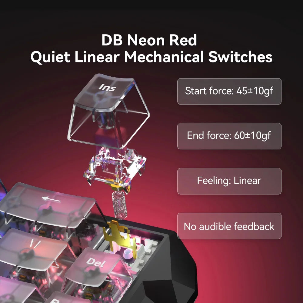 DarKBeacon RGB Teclado TKL Compacto de 87 Teclas USB com Fio, Hot-Swappable, Mecânico Silencioso, para Windows, Portátil, PC e Gaming