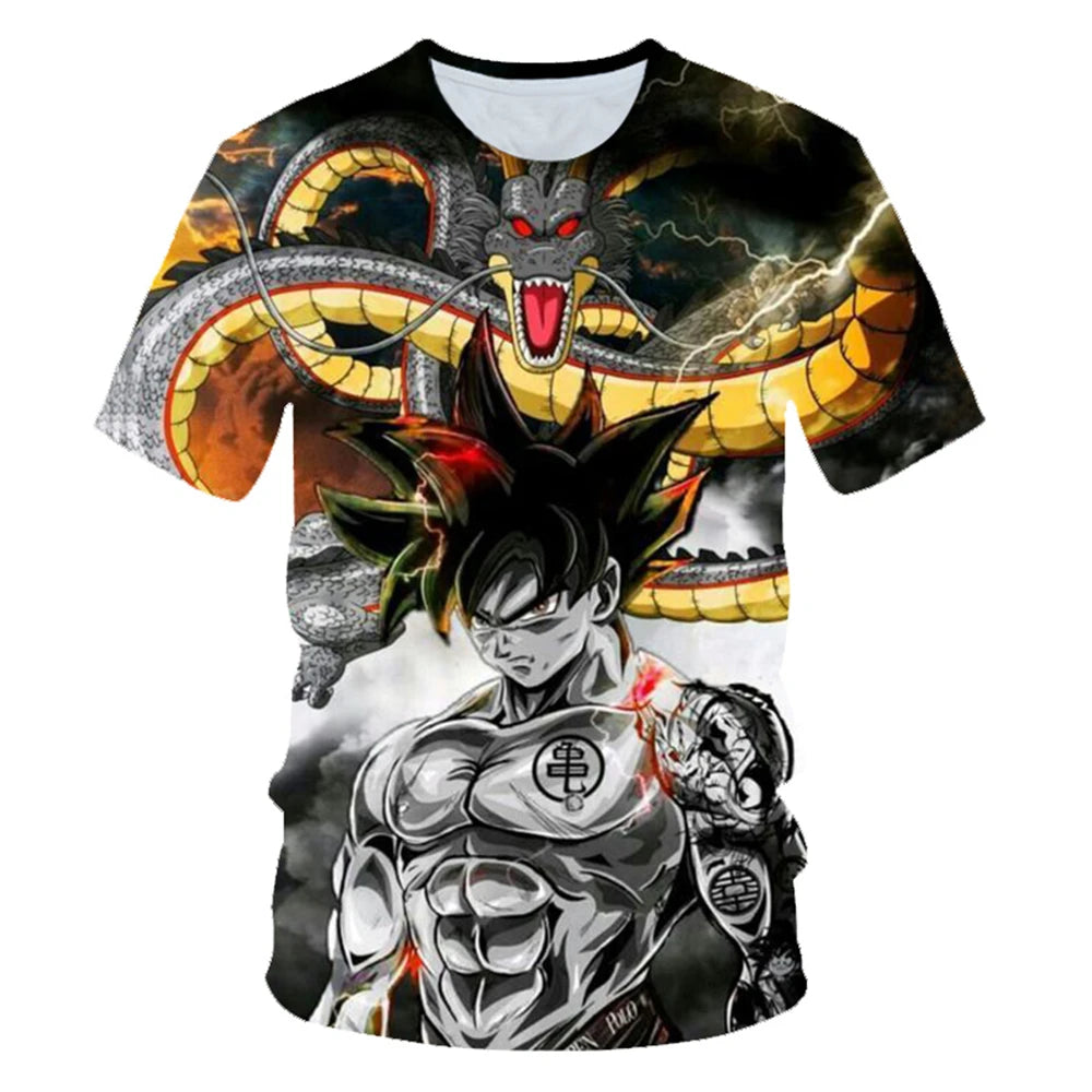 Koszulka Dragon Ball dla dzieci i dorosłych – koszulka z postacią z anime Son Goku w wersji Super Saiyan – koszulka dla chłopców – odzież dziecięca – letnie koszulki