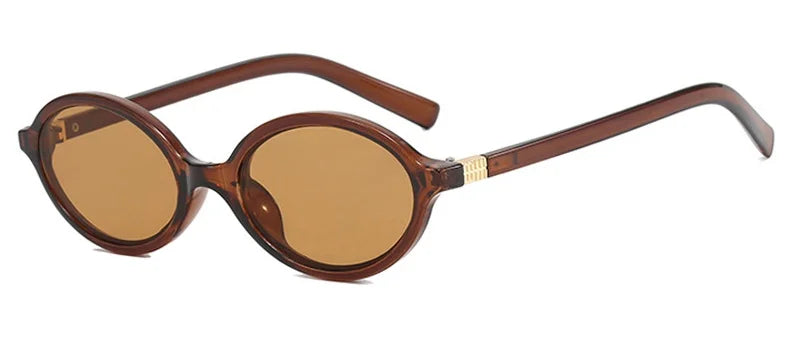 Cute Small Frame Oval Women's Sunglasses Sexy Leopard Retro Luxury Sun Glasses Ladies Fashion Shades Trends Eyewear Unique