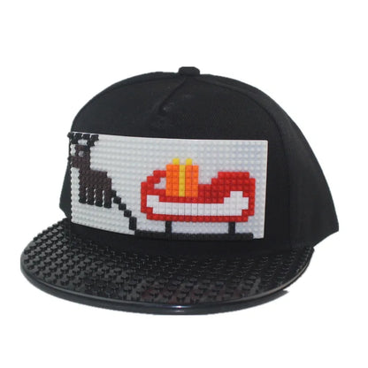 Karikatūrinės „Patchwork“ beisbolo kepurės, „DIY“ blokai, „Snapback“ kepurės, hiphopo kepurės vyrams ir moterims, nuimami „Pixels“ elementai, „Dad Hats“ kepurės, kepurės vaikams ir suaugusiems