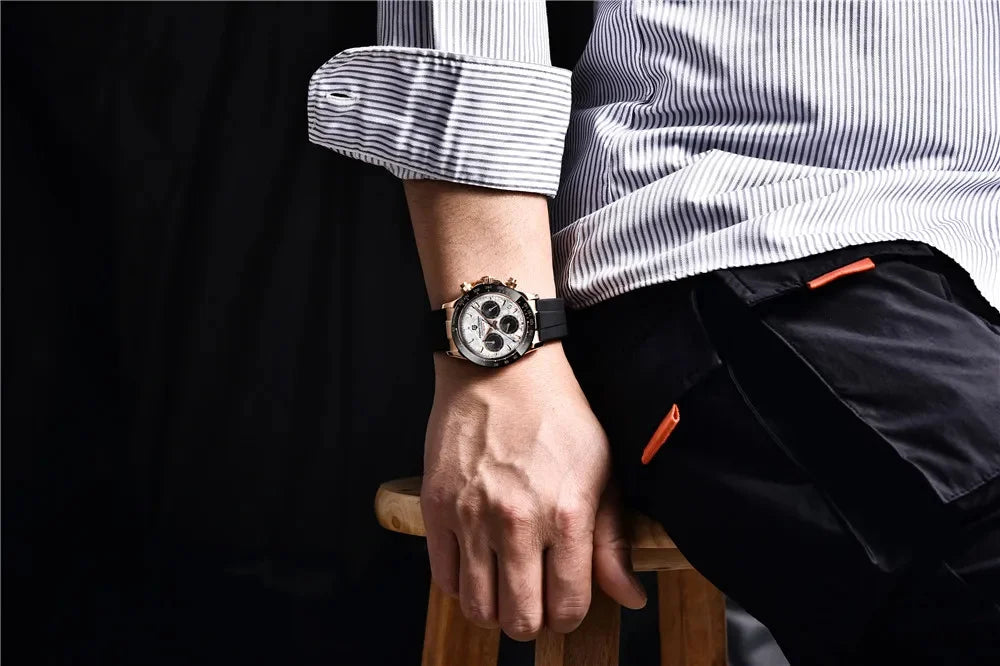 Nuevo original PAGANI DESIGN PD-1664 reloj de pulsera de lujo para hombre con movimiento de cuarzo japonés VK63, cristal de zafiro, cronógrafo impermeable dorado