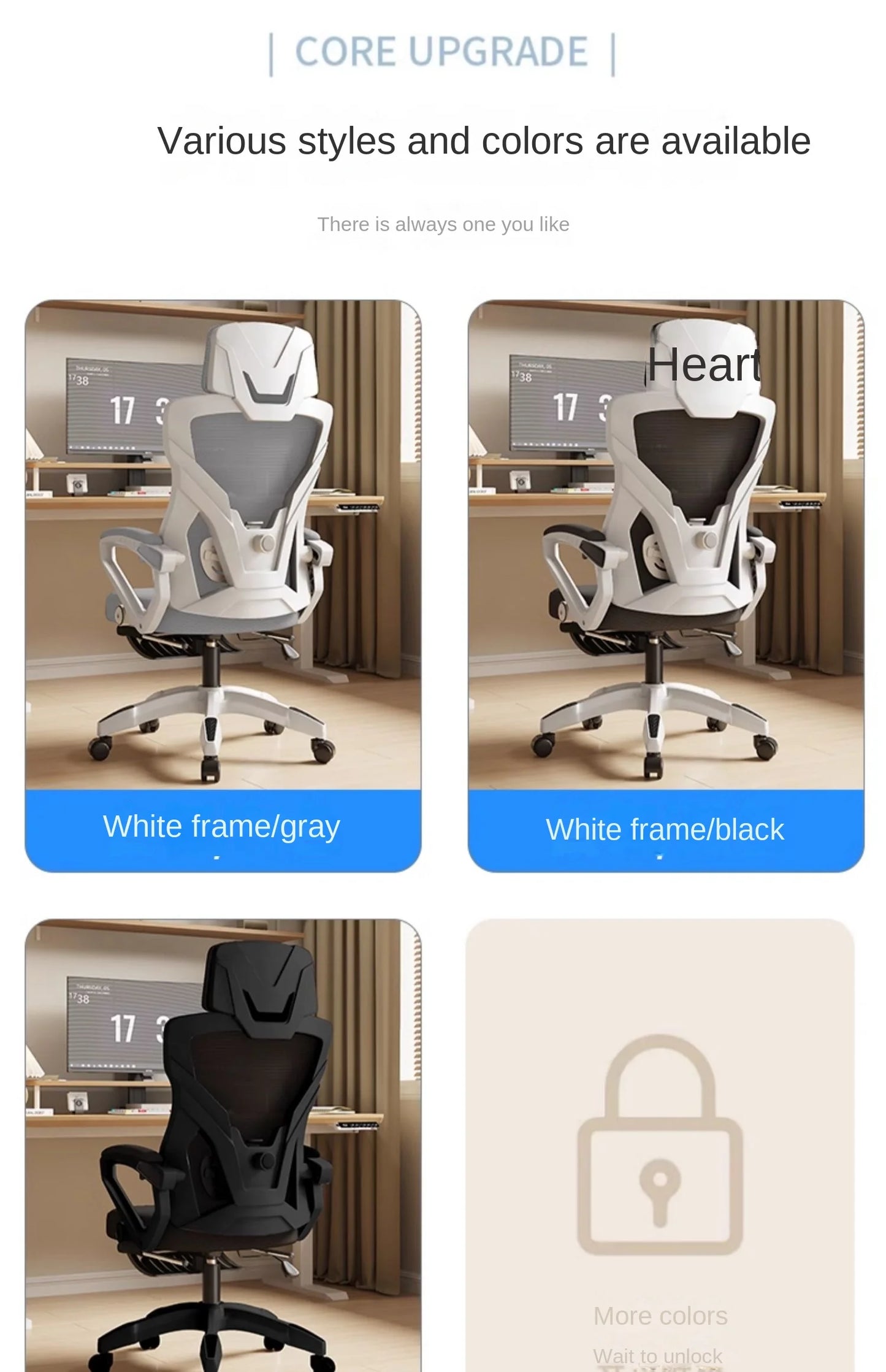 Scaun ergonomic rabatabil, scaun de birou confortabil, scaun de calculator pentru casă, cămin studențesc, scaun de gaming cu suport pentru picioare