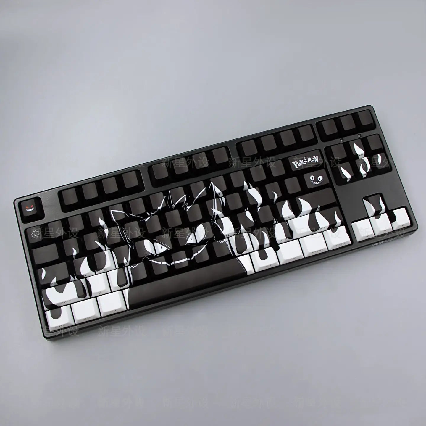 Grimace, Anime Side Carved Translucent Cherry Key Cap PBT 74 Key, 60/65/68 Layout Mechanical Keyboard