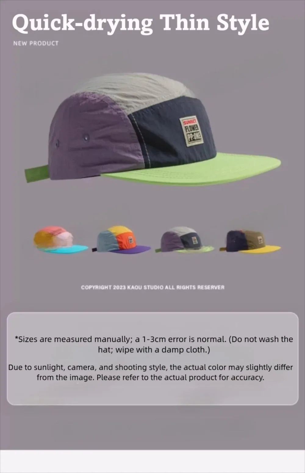 Retro Japanese Style Hip-hop Hats 5 Panel Thin Flat Brimmed Baseball Cap Quick-drying Breathable Sunscreen Hat Unisex