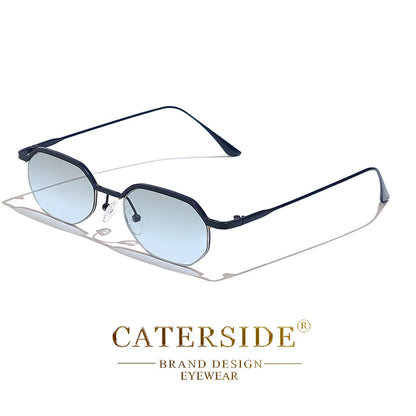 Caterside New Retro Small Frame Sunglasses Men's Polygonal Lenses Sun Glasses Women Business Travel Party Eyewear Summer Style