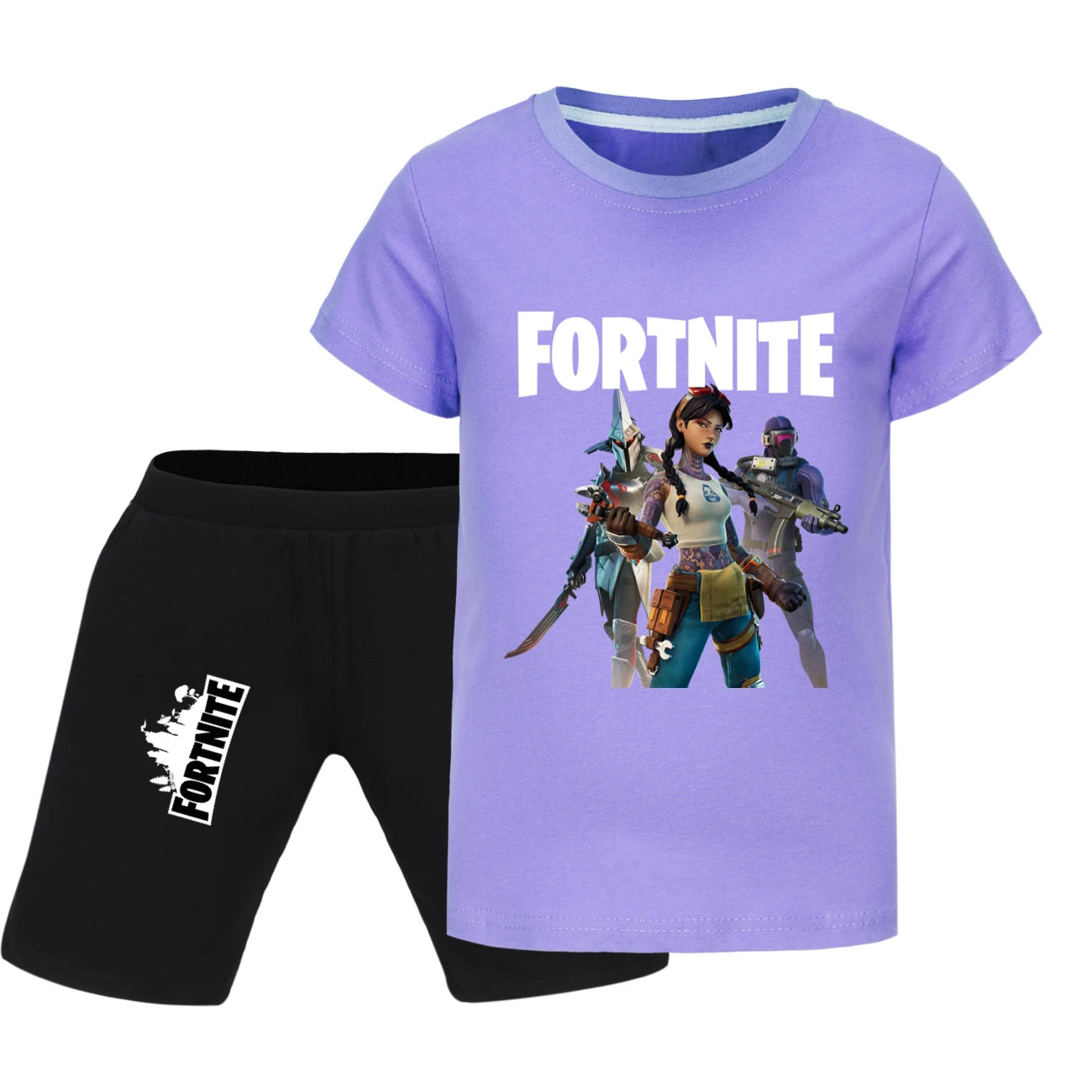 Fortnite Summer Kids Cartoon T-shirts Shorts Two-piece Set Baby Boys Tracksuit Girls Outfits505