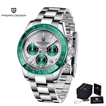 Nuevo original PAGANI DESIGN PD-1664 reloj de pulsera de lujo para hombre con movimiento de cuarzo japonés VK63, cristal de zafiro, cronógrafo impermeable dorado