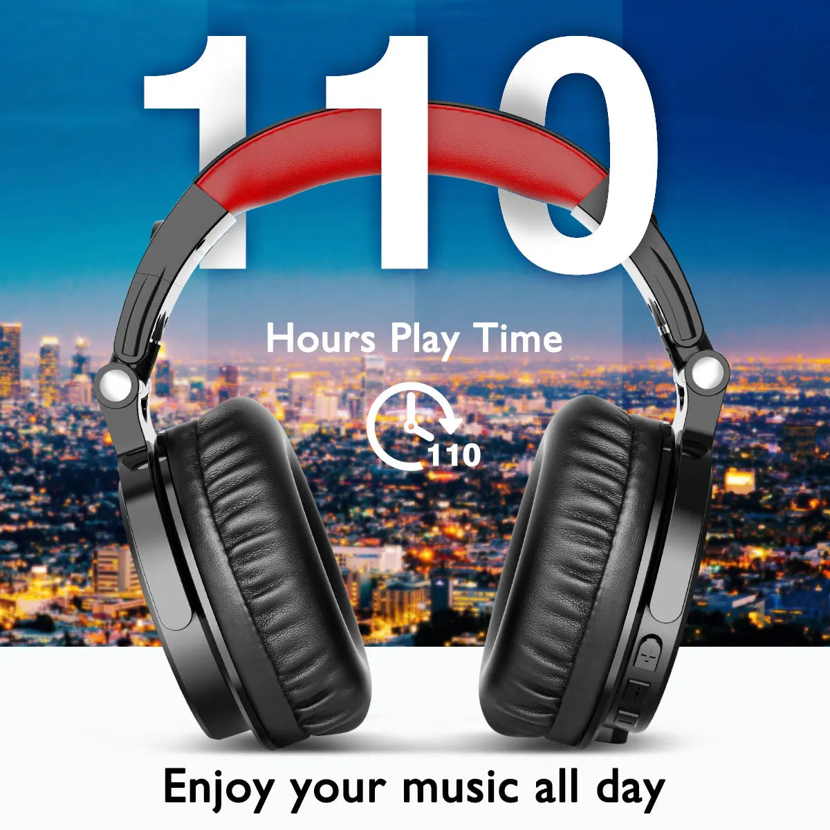 Cuffie da gaming wireless Bluetooth 5.2 OneOdio 110H – Autonomia di 110H, cuffie over-ear con bassi profondi e microfono, headset 2-in-1 cablato e wireless per PC PS4