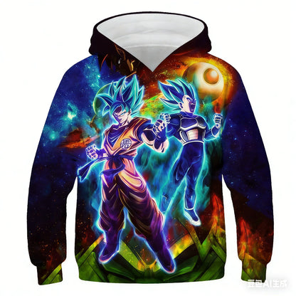 Sudadera con capucha 2025 de tendencia en oferta, estilo hip-hop, para niños y adultos, traje de combate Dragon Ball con estampado 3D, sudadera deportiva con capucha y parte superior de vestir