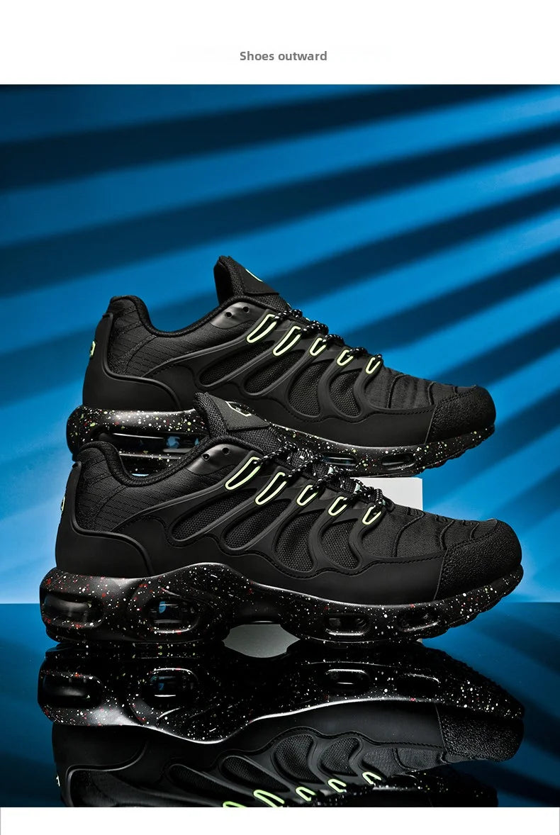 Men's air cushioned running shoes, marathon sports, breathable and lightweight, women's comfortable and non slip casual shoes