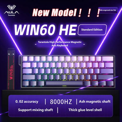 Aula Win60He Magnetic Switch Keyboard Wired Win 60 HE Mechanical Keyboard Esports Gamer Win68 Keyboards Custom Win60 He Gifts