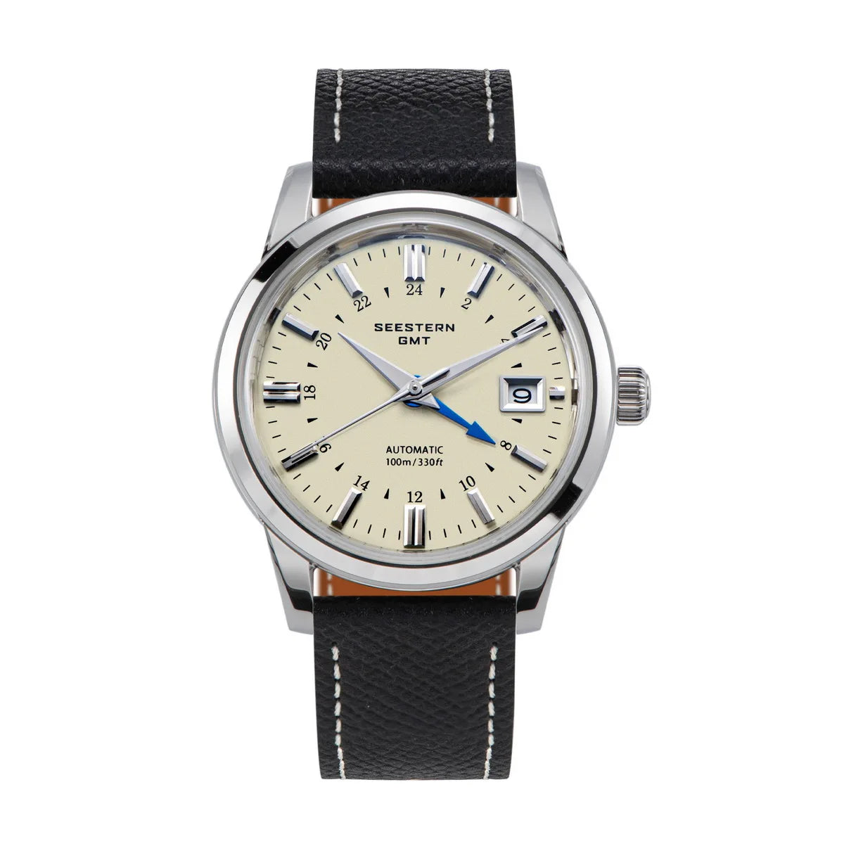 SEESTERN Men's Automatic Mechanical Wristwatch NH34 GMT Movement 10bar Waterproof Domed Sapphire Crystal Watch Limited S446 New