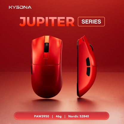 KYSONA Jupiter Series Gaming Mouse  Wired Wireless Mice 8Khz PAW3950 Sensor  Bluetooth 46g Rechargeable Web Driver For PC laptop
