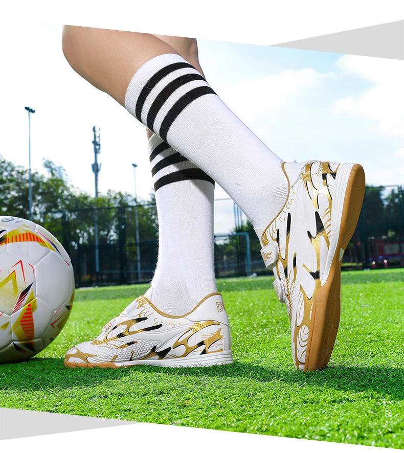 Zapatillas de fútbol infantiles para colegio, botas de fútbol profesionales con tacos para césped, calzado deportivo de entrenamiento para niños, botas de futsal y fútbol outdoor 28-38