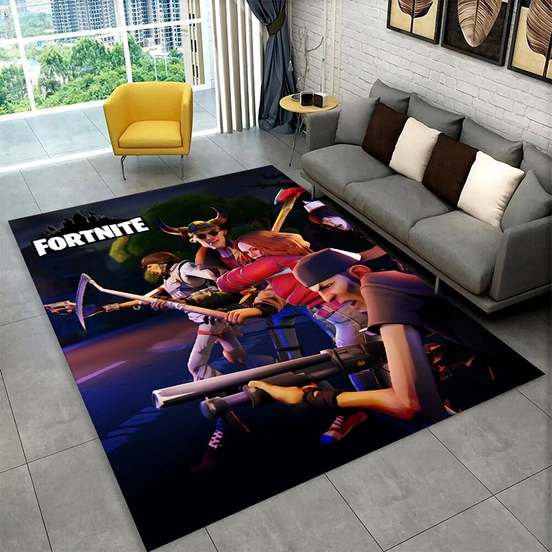Cartoon F-Fortnite Game Gamer Carpet Rug for Playroom Bedroom Living Room Sofa Home Decor,kids Area Rug Non-slip Floor Mat