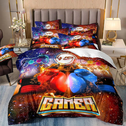 Gamer Bedding Sets for Boy Kid Gaming Duvet Cover Set Queen Video Games Comforter Cover, Playstation Designs Bed Set for Teen Men