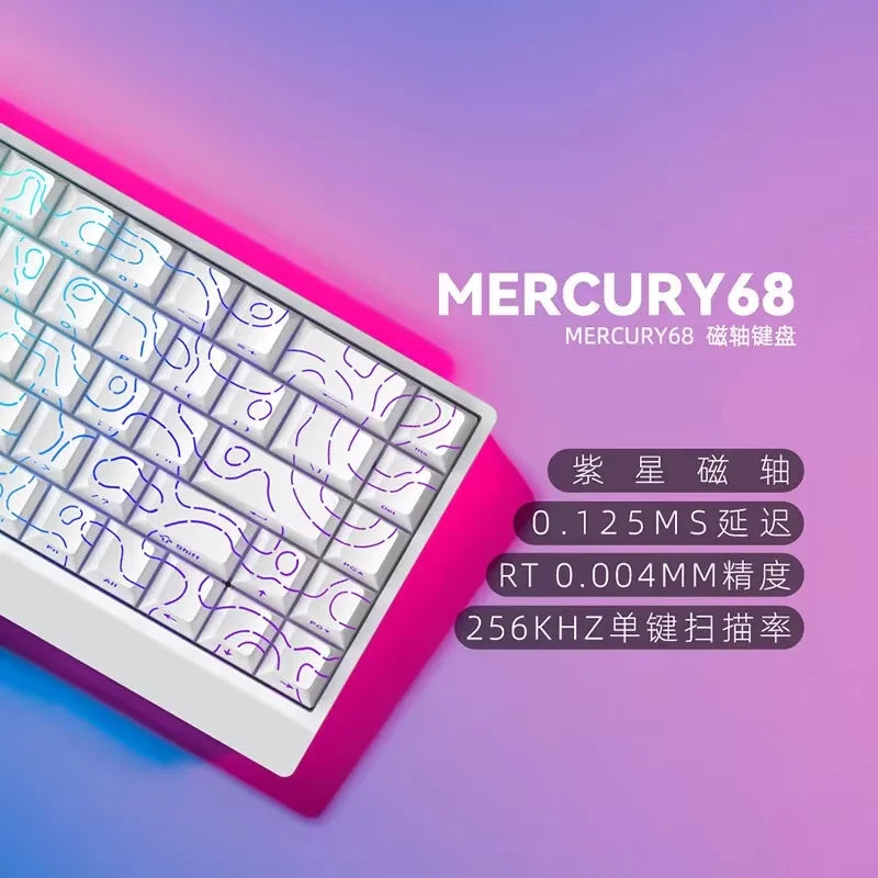 Teclado mecánico IROK Carotmas Mercury68 con interruptores magnéticos, 8K, 68 teclas, RT0.004mm, baja latencia, teclado gaming con cable personalizable para PC, ideal para regalo