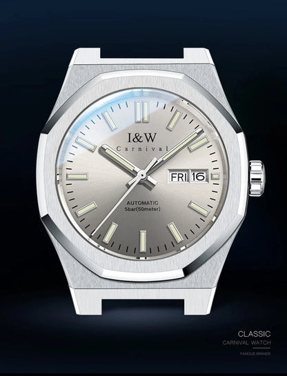 Montre mécanique pour homme CARNIVAL – Montre-bracelet automatique de luxe, verre saphir, mouvement MIYOTA, étanche jusqu'à 50 m