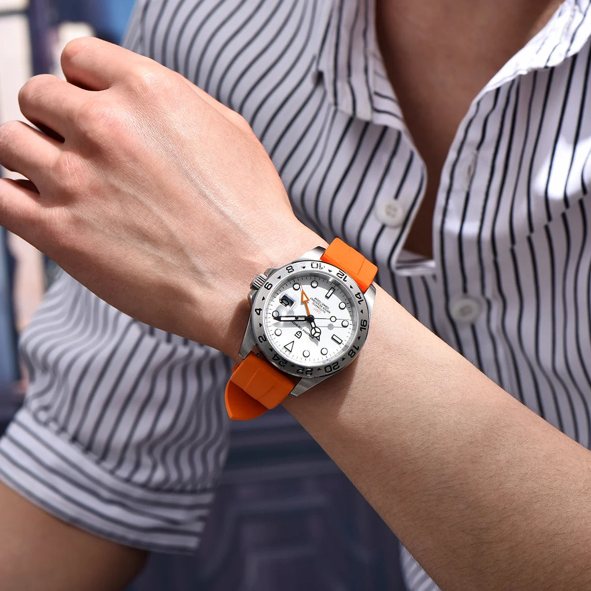 Pagani Design 2026 Nuovo orologio subacqueo da uomo 42mm in zaffiro, automatico meccanico GMT, impermeabile 100m PD1682