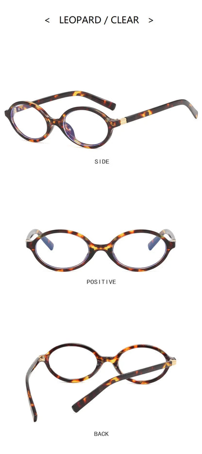 Oval Small Frame Luxury Brand Woman Sunglasses Women Retro Female Glasses Anti-blue Light Eyeglasses Trend Ladies Glasses men