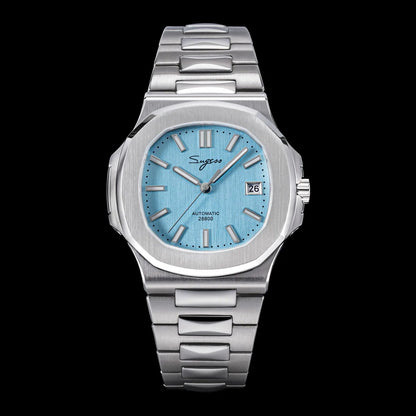 Orologio da uomo Sugess automatico meccanico da polso, movimento Miyota 9015, quadrante MOP, luminoso, impermeabile 5bar, bracciale di lusso S466
