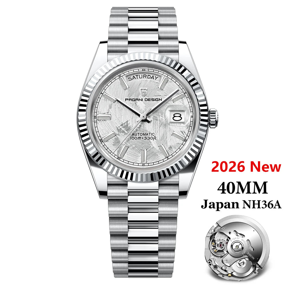 PAGANI DESIGN 2026 New DD40 NH36A Men's Watches Luxury Automatic Mechanical Watch For Men AR Sapphire Glass Date Wrist watch Men