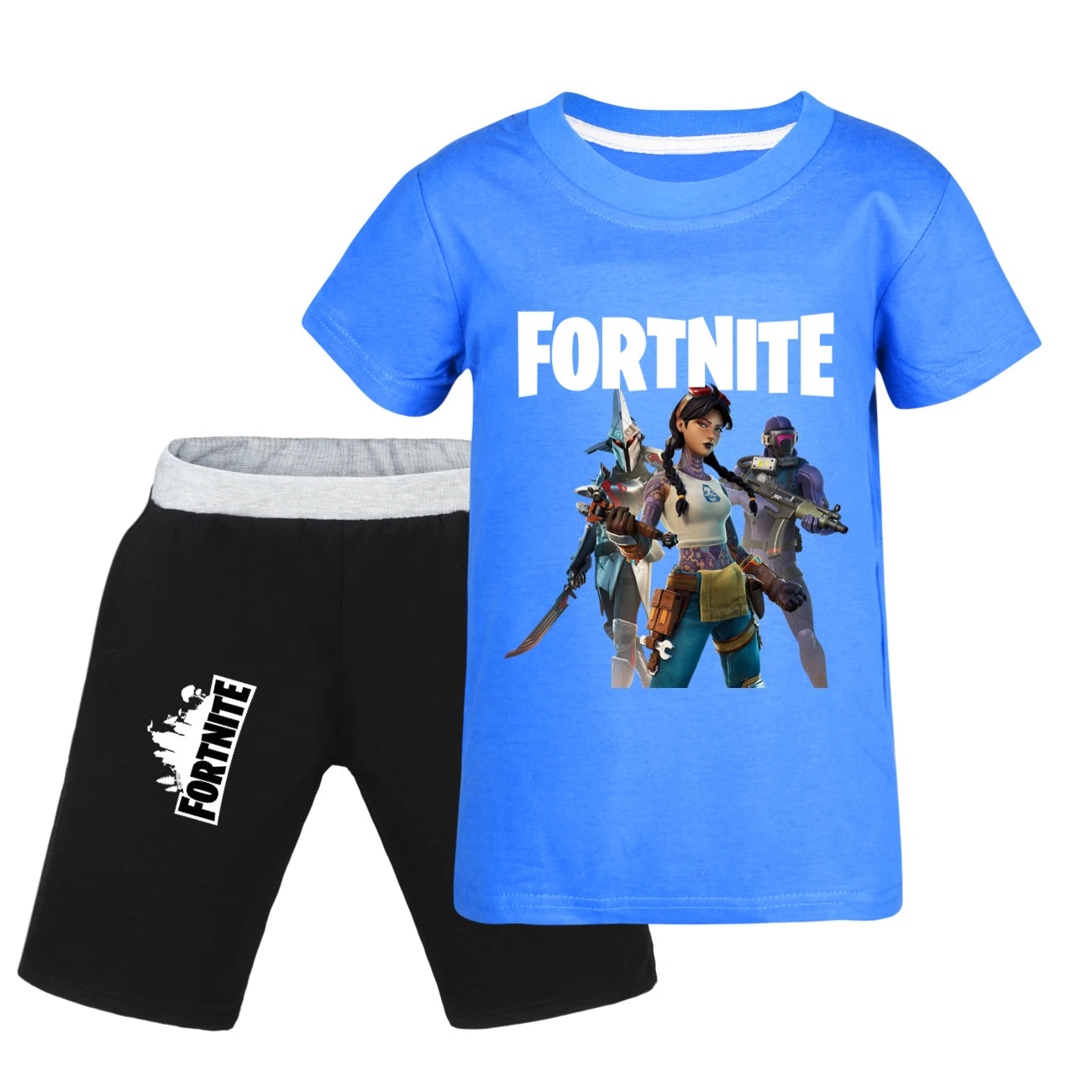 Fortnite Summer Kids Cartoon T-shirts Shorts Two-piece Set Baby Boys Tracksuit Girls Outfits505
