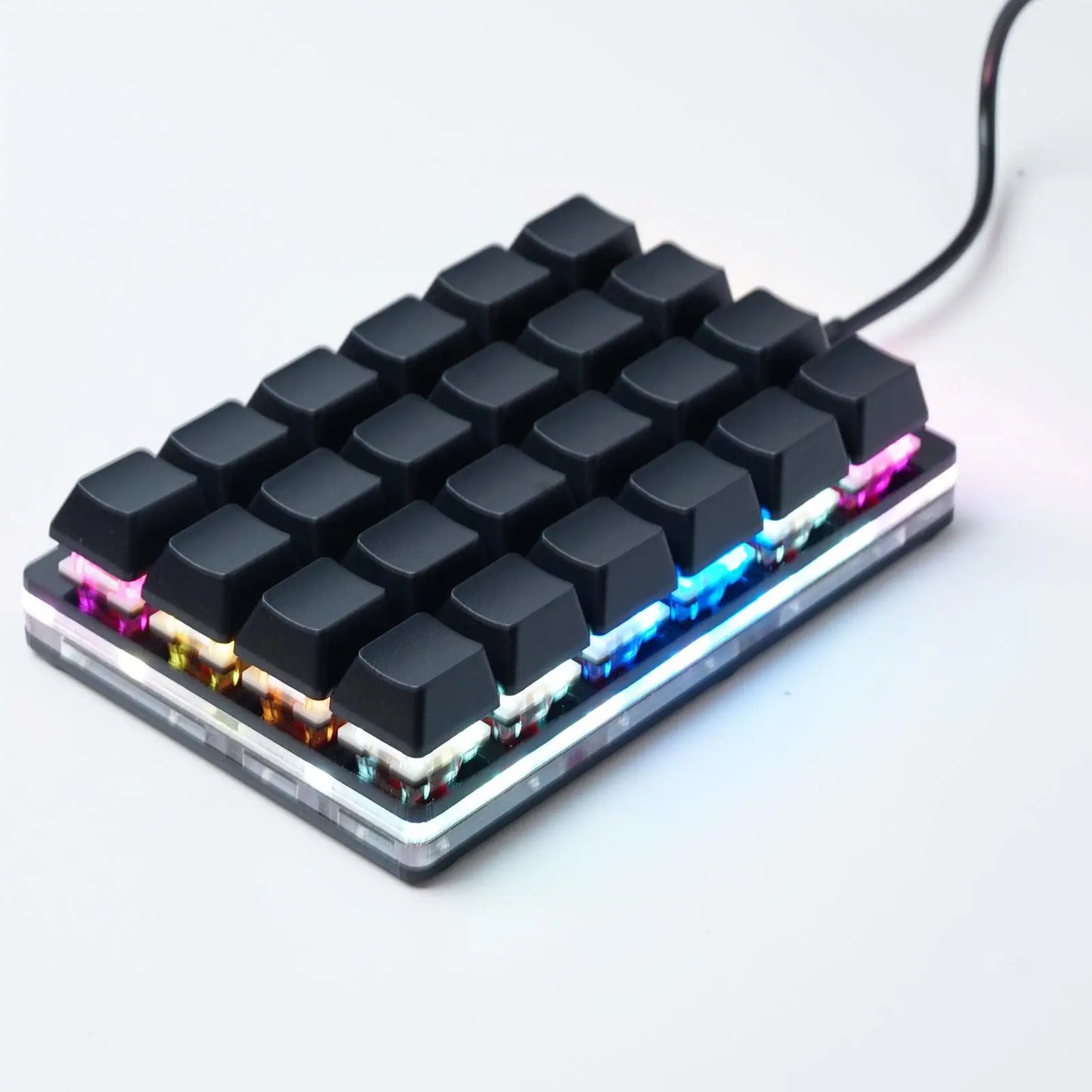Mini-USB Custom Mechanische Tastatur mit 24 Tasten, Schwarz/Weiß, Gaming-Tastatur, Sayo-Gerät, programmierbares Shortcut-Keypad mit Makrotasten