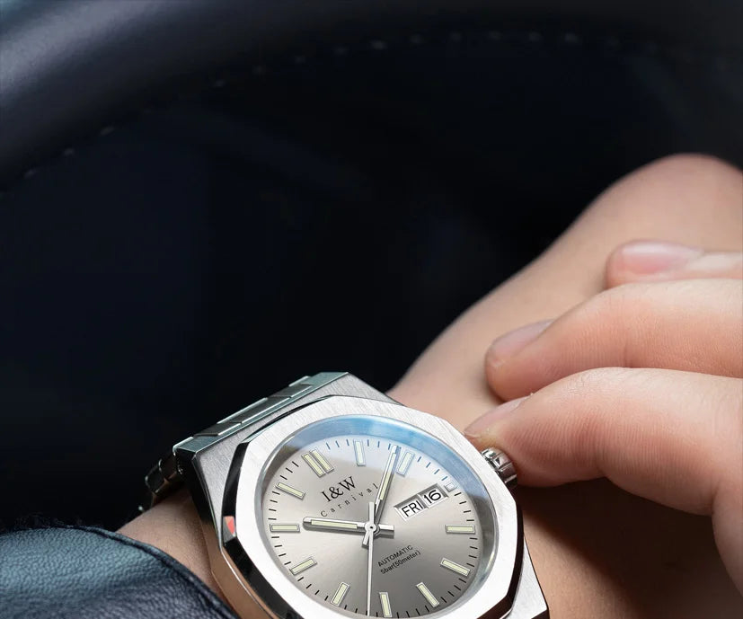 Montre mécanique pour homme CARNIVAL – Montre-bracelet automatique de luxe, verre saphir, mouvement MIYOTA, étanche jusqu'à 50 m