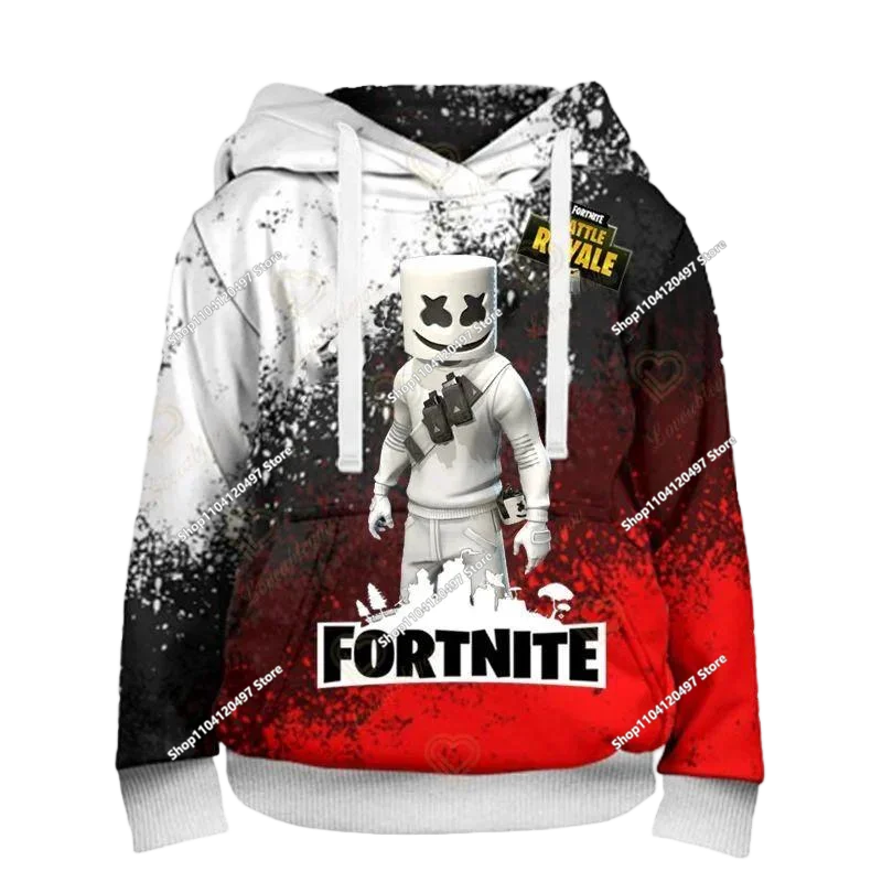 New Fortnite 3D Digital Printed Top Children's Hooded Fashion Trendy Casual Pullover Sweatshirt Birthday Gift