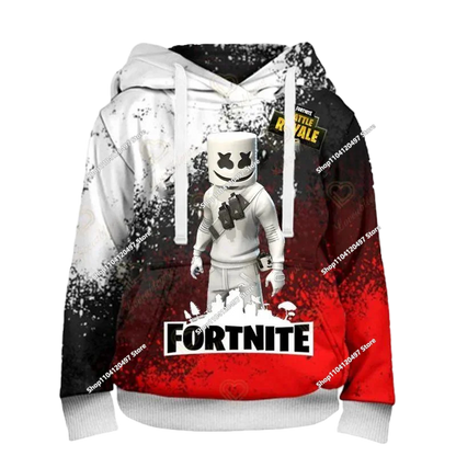 New Fortnite 3D Digital Printed Top Children's Hooded Fashion Trendy Casual Pullover Sweatshirt Birthday Gift