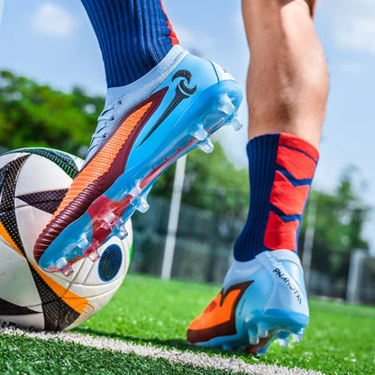 New Men Football Boots Match Adult Outdoor Sport Training Cleats Soccer Shoes Boys Long Spikes Breathable Non Slip Comfortable