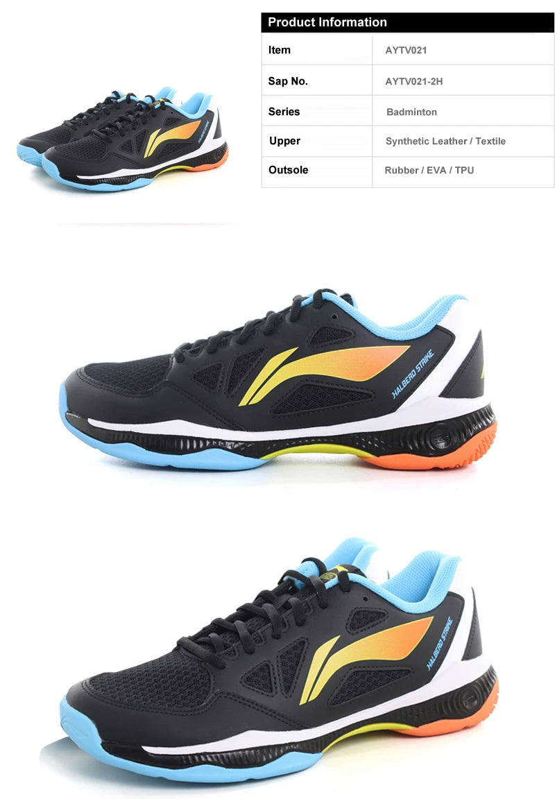 Li-Ning Unisex HALBERD STRIKE Badminton Shoes Breathable Comfortable LiNing Men Women Training Sneakers AYTV021