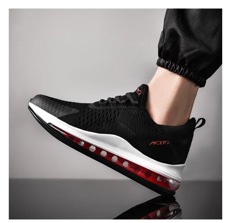 Baskets décontractées à coussin d'air pour hommes, chaussures de sport respirantes en maille absorbant les chocs, antidérapantes, résistantes à l'usure, chaussures de sport d'été