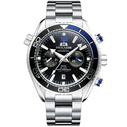 PAULAREIS P Brand Luxury Automatic Watch Men Fashion Calendar Waterproof Luminous Watch Stainless Steel Mechanical Watches Mens