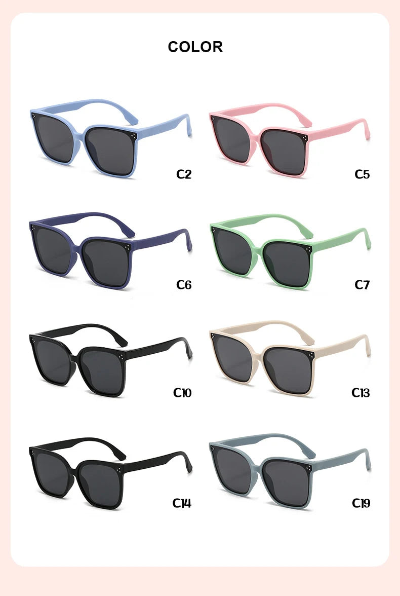 Children's Sunglasses Large Frame Fashionable Sunshade Anti-ultraviolet Silicone Polarized Children's Glasses 23048 23048