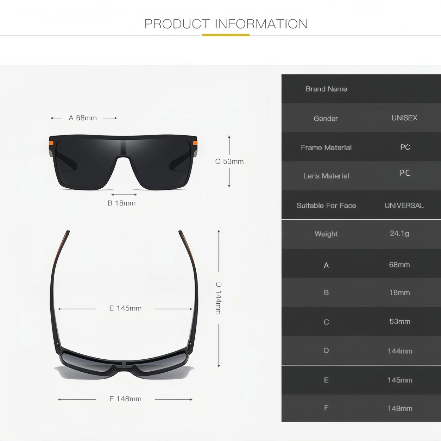 Oversized Square Fashion Sunglasses Monolithic UV400 Lens for Driving Vacation Daily Unisex Retro Shield Classic Elegance