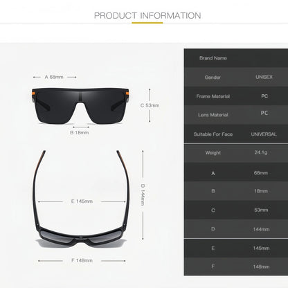 Oversized Square Fashion Sunglasses Monolithic UV400 Lens for Driving Vacation Daily Unisex Retro Shield Classic Elegance