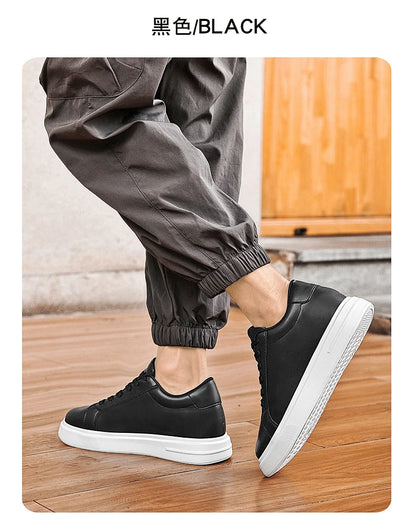 New Men's Sneakers Elevator Shoes Height Increasing Insole 6-10CM High Heels Leather Sport Shoes Men's Shoes