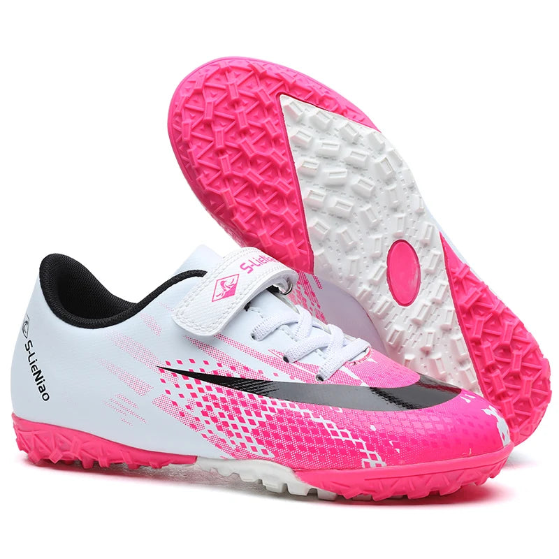 Stylish and Comfortable Boys' and Girls' Training Game Sneakers for Indoor and Outdoor Lawn, Youth Student Soccer Shoes Sizes 29-39