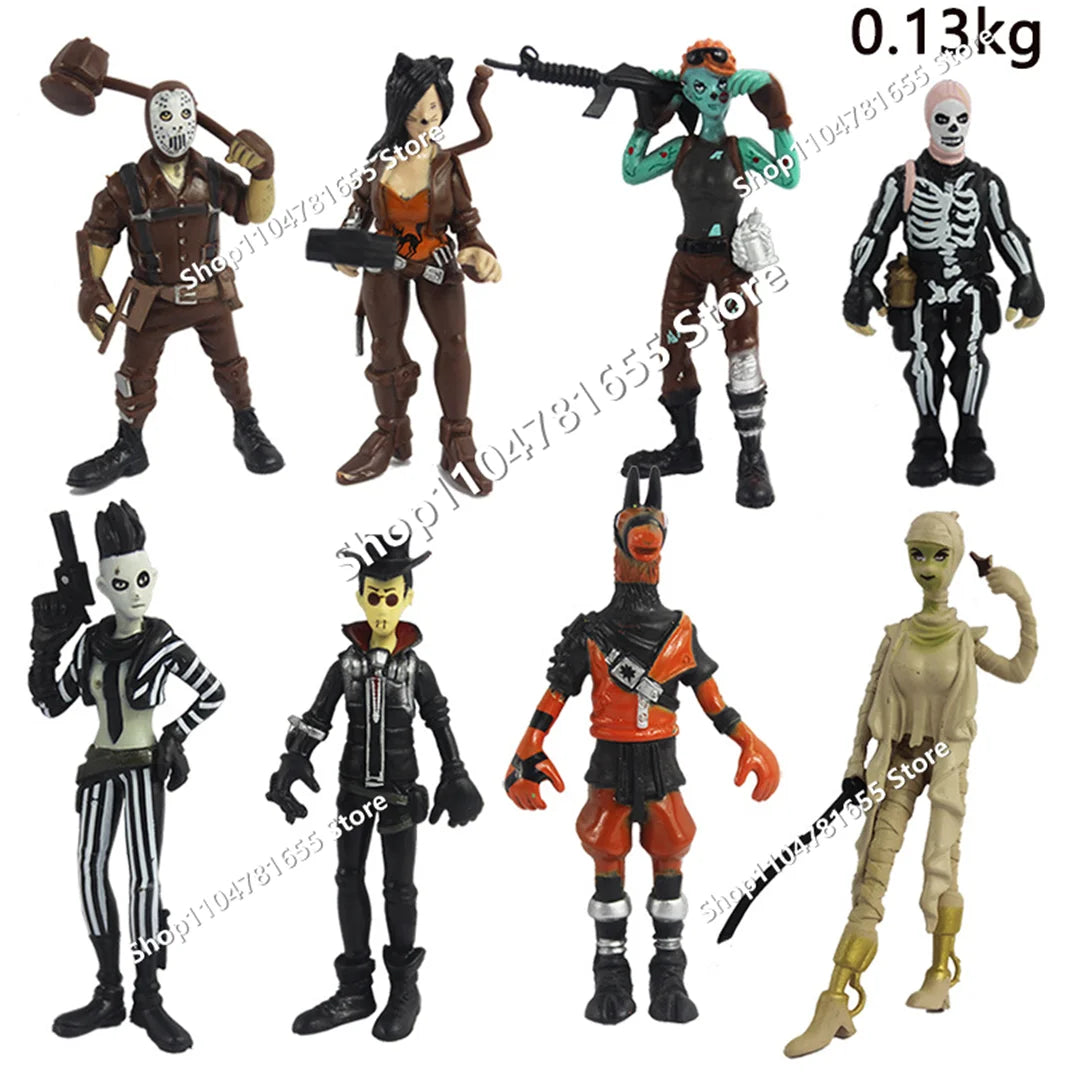 Conjunto de 8 Figuras Fortnite Anime em PVC — Bonecos Trooper Colecionáveis para Fãs, Crianças, Aniversário e Natal