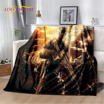 3D COD,Call of Duty Game Gamer Soft Plush Blanket,Flannel Blanket Throw Blanket for Living Room Bedroom Beds Sofa Office Cover