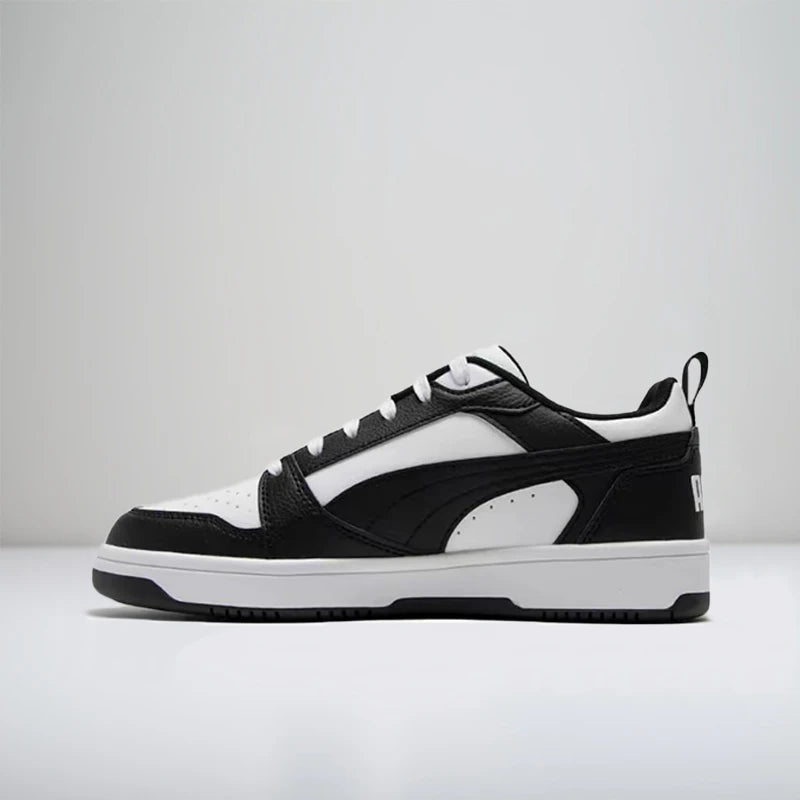 Puma Rebound V6 : baskets basses haut de gamme, élégantes, polyvalentes, amortissantes, légères, pour hommes et femmes – noir 392328-01