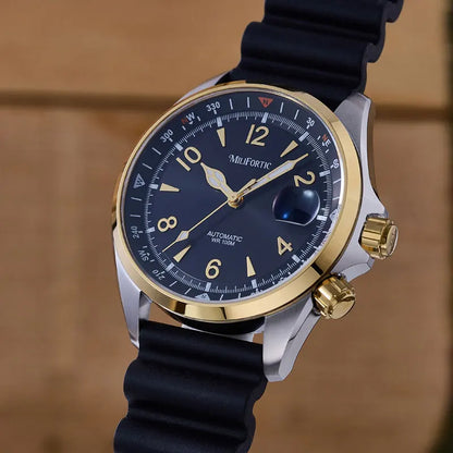 Milifortic Watch Climb S089 NH35 Automatic Mechanical Movement Calendar Compass Bezel C3 Luminous 39.5mm Sport Watch Men 10Bar