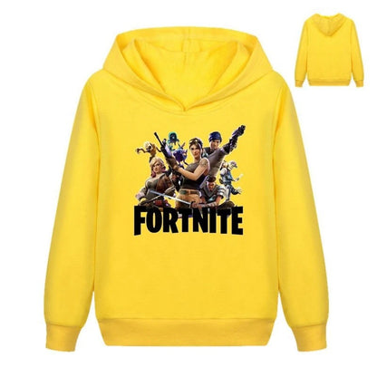 Felpe con cappuccio per bambini Fortnite con stampa game, cartoon, comode, vestibilità ampia, maniche lunghe, abbigliamento autunno-inverno