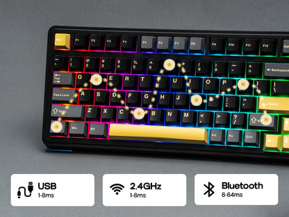 EPOMAKER X AULA EA75 MAX 75% ANSI-US-Layout Hot-Swap-Gasket kabelgebundene/BT/2.4GHz kabellose mechanische Tastatur mit Display & Drehregler